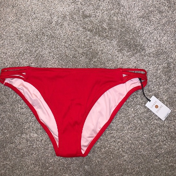BRAND NWT Shade & Shore Red Bikini Bottoms sz XL - Picture 3 of 10